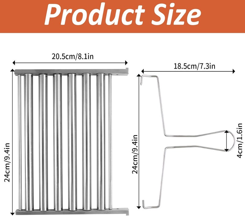 VinBee Large Hotdog Roller Stainless Steel Hot Dog Sausage Roller Rack BBQ Sausage Roller Rack Hot Dog Roller for Grill Evenly Cooked Hot Dogs(Large) - Image 2